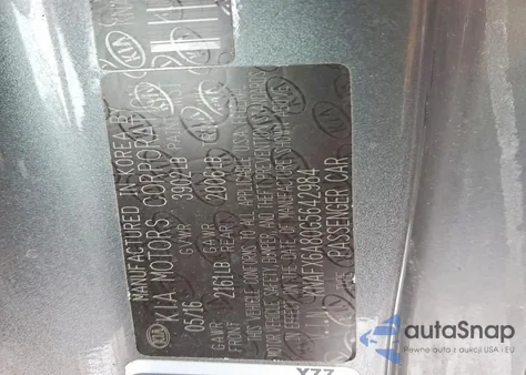 2016 Kia Forte Ex z USA, uszkodzony, nr VIN KNAFX6A80G5642984